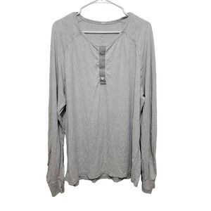 LULULEMON Emerald Long Sleeve Shirt Heathered Core Light Grey Size Xl